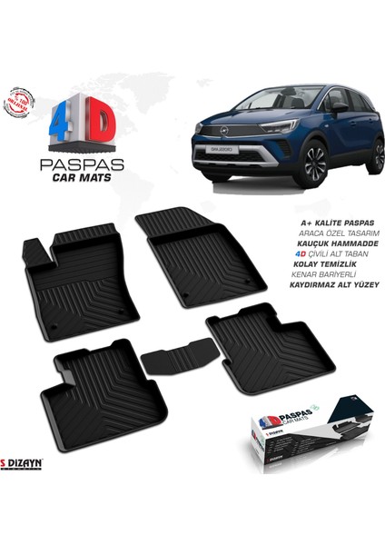Crossland x 2021 2022 2023 Araca Özel 4d Havuzlu Paspas