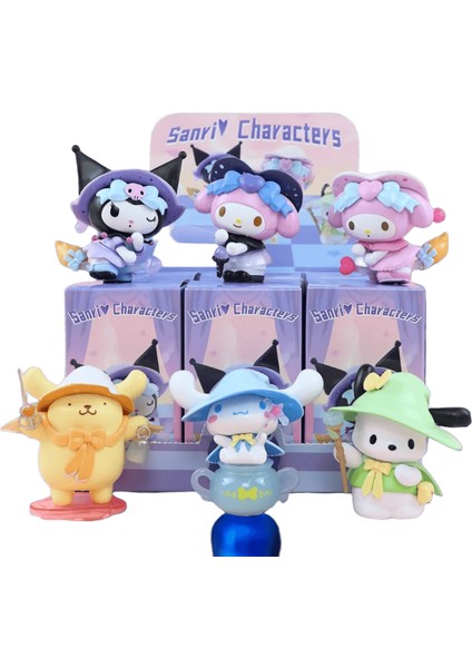6 Adet Sanrio Kör Kutu Kawaii Kuromi Cinnamoroll Benim Melodi Aksiyon Figürü Anime Figürleri Bebekler (Yurt Dışından)