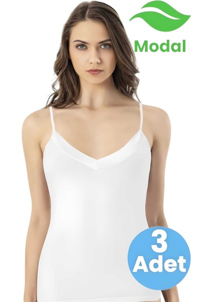 Kadın 3'lü Ip Askılı Saten Kumaş Yaka Modal Atlet modelleri