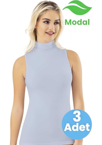 Kadın 3'lü Sıfır Kol Balıkçı Yaka Modal Atlet modelleri