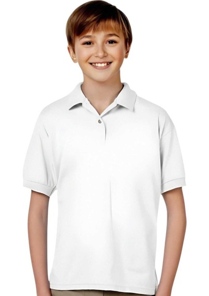 Erkek Çocuk %100 Pamuklu Polo Yaka T-Shirt Günlük ve Okul Uniforma Okul T-Shirt fırsatları