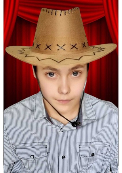 Çocuk Unisex 10'lu Nubuk Kovboy Şapkası ( 8-14 Yaş ) fiyatları