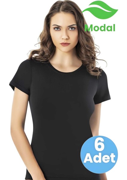 Kadın 6'lı Yarım Kol Modal Atlet modelleri
