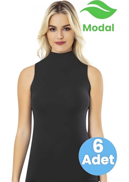 Kadın 6'lı Sıfır Kol Balıkçı Yaka Modal Atlet modelleri