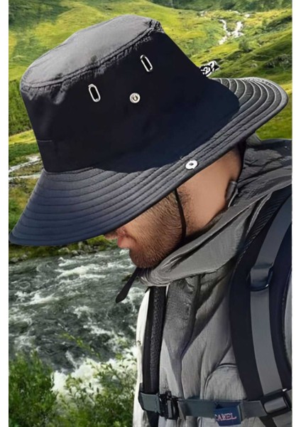 Uv Korumalı Geniş Kenarlı Katlanabilir Safari Outdoor Boonie Yürüyüş ve Plaj Şapkası