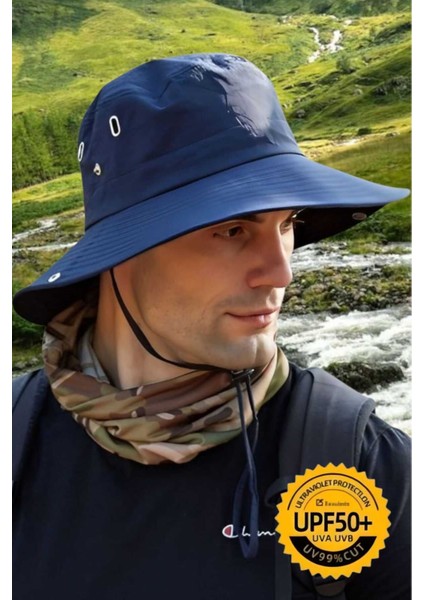 Uv Korumalı Geniş Kenarlı Katlanabilir Safari Outdoor Boonie Yürüyüş ve Plaj Şapkası