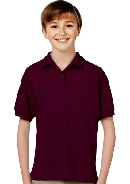 Erkek Çocuk %100 Pamuklu Polo Yaka T-Shirt Günlük ve Okul Uniforma Okul T-Shirt fırsatları