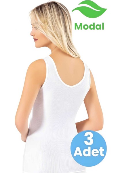 Kadın 3'lü Modal Kaşkorse Kalın Askılı Pedli Atlet fiyatları