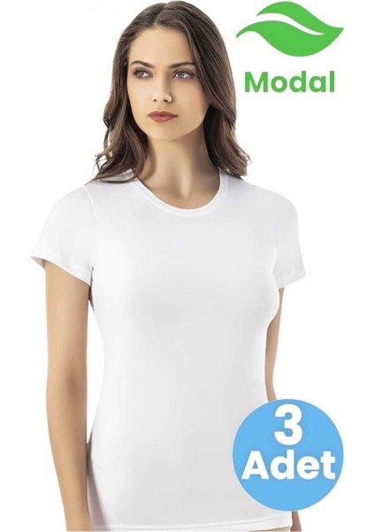 Kadın 3'lü Yarım Kol Modal Atlet modelleri