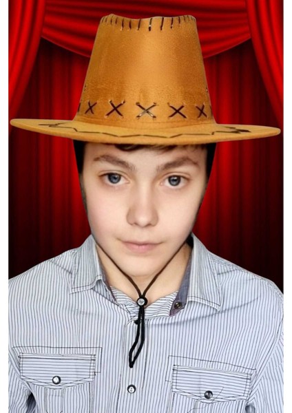 Çocuk Unisex 20'li Nubuk Kovboy Şapkası ( 8-14 Yaş ) fiyatları