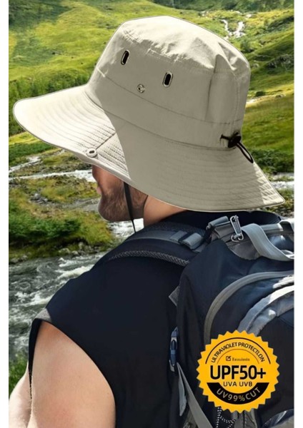 Uv Korumalı Geniş Kenarlı Katlanabilir Safari Outdoor Boonie Yürüyüş ve Plaj Şapkası