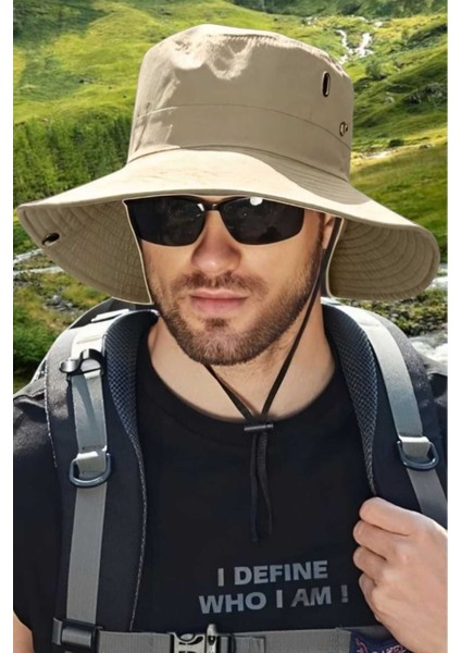 Uv Korumalı Geniş Kenarlı Katlanabilir Safari Outdoor Boonie Yürüyüş ve Plaj Şapkası