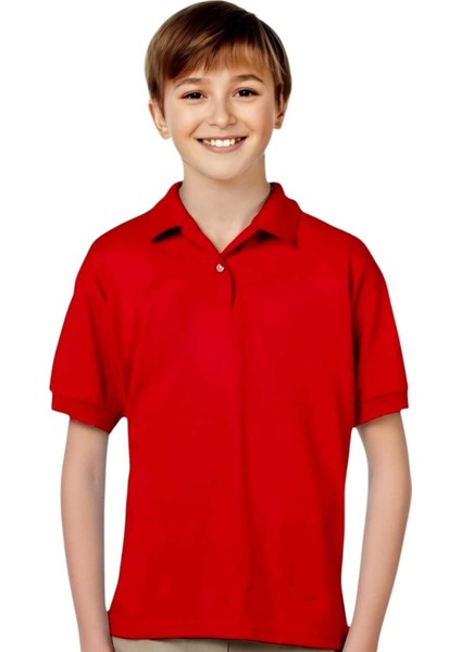 Erkek Çocuk %100 Pamuklu Polo Yaka T-Shirt Günlük ve Okul Uniforma Okul T-Shirt fırsatları