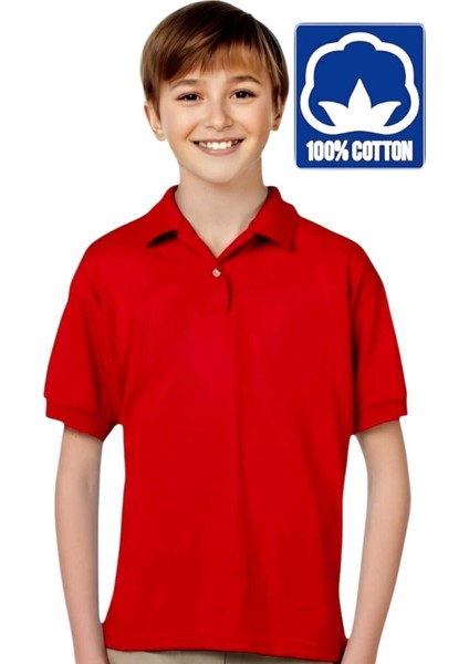 Erkek Çocuk %100 Pamuklu Polo Yaka T-Shirt Günlük ve Okul Uniforma Okul T-Shirt indirimleri