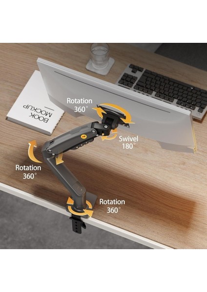 North Bayou F80 Amortisörlü Daytona 17-27'' Masa Üstü Vesa Uyumlu Monitör Standı fırsatları