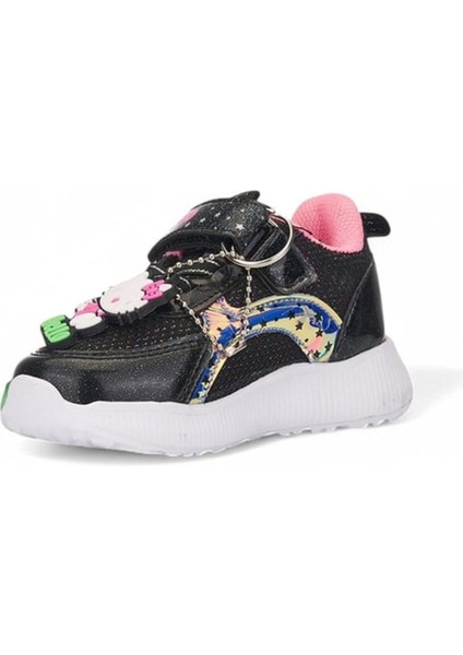 Günlük Kız Çocuk Spor Ayakkabı Hello Kitty Simli Süs Detay Işıklı Taban Lastik Bağcık Sneaker 120 modelleri