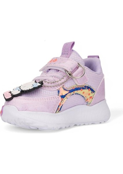 Günlük Kız Çocuk Spor Ayakkabı Hello Kitty Simli Süs Detay Işıklı Taban Lastik Bağcık Sneaker 120 modelleri