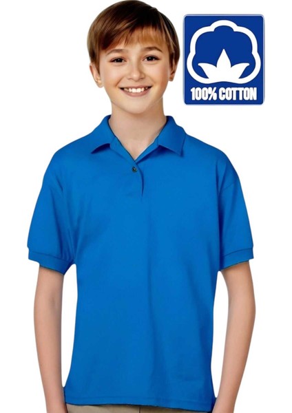 Erkek Çocuk %100 Pamuklu Polo Yaka T-Shirt Günlük ve Okul Uniforma Okul T-Shirt indirimleri