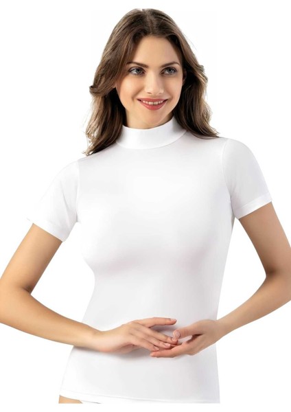 Kadın 3'lü Kısa Kol Yarım Boğazlı Atlet T-Shirt fırsatları