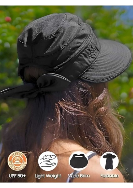 Kadın Geniş Siperli Fermuarlı Yazlık Vizör Şapka