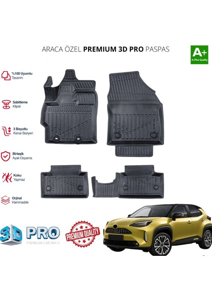Toyota Yaris Cross Araca Özel 3D Paspas 2022 2023 2024 2025