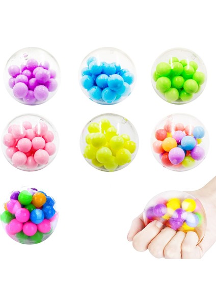 Macaron Boncuk Topu Stili Yetişkin Çocuklar Için Sıkma Topu Fidget Squishy Oyuncakları - Giderici Top (Yurt Dışından)