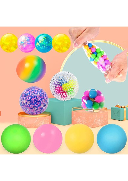 Macaron Boncuk Topu Stili Yetişkin Çocuklar Için Sıkma Topu Fidget Squishy Oyuncakları - Giderici Top (Yurt Dışından)
