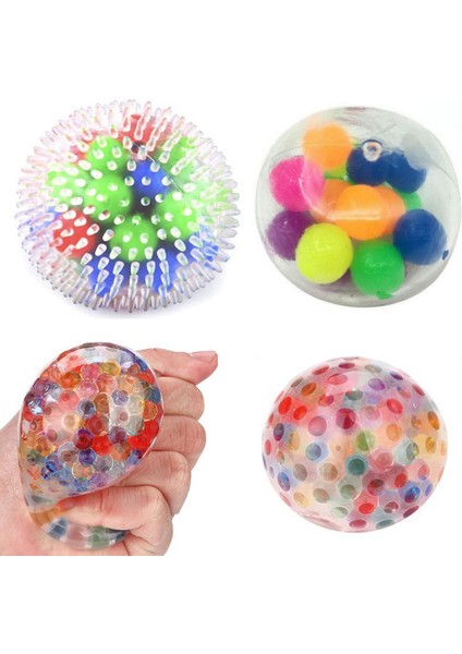 Macaron Boncuk Topu Stili Yetişkin Çocuklar Için Sıkma Topu Fidget Squishy Oyuncakları - Giderici Top (Yurt Dışından)