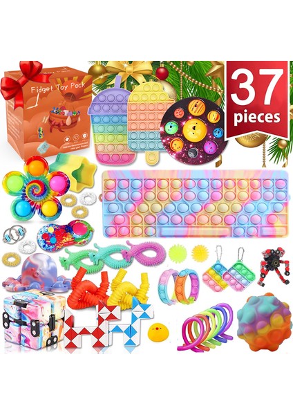 JYTZ-1003 Stili Fidget Oyuncaklar Paketi Seti Esnek Ipler Itme Kabarcık Hediye Sıkıştırılabilir Duyusal Fidget Oyuncaklar Lot Paketi (Yurt Dışından)