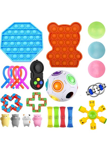 C Stili Çocuk Fidget Oyuncakları Esnek Dizgiler Itme Topu Giderici Set Yetişkin Sıkma Duyusal Dikkat Eksikliği Hiperaktivite Figet Oyuncakları (Yurt Dışından) indirimleri