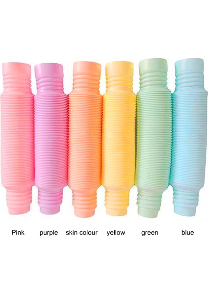 S Tarzı 6 Adet Fidget Pop Tüp Oyuncak Çocuklar Yetişkinler Mini Pop Renkli Tüpler Giderici Duyusal Oyuncak Esnek Tüp Parmak Oyuncakları (Yurt Dışından) indirimleri