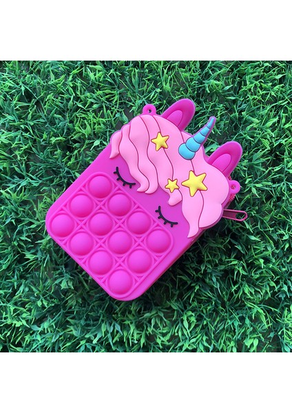 Los-1 Tarzı 13 cm Pop It Fidget Oyuncak Moda Unicorn Silikon Popit Itmek Omuz Çantası Cüzdan Oyuncak Hediye Kız Çanta Anime Kawaii - (Yurt Dışından)