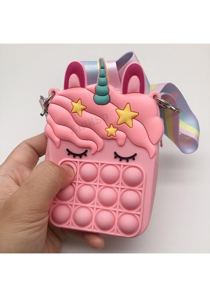 Los-1 Tarzı 13 cm Pop It Fidget Oyuncak Moda Unicorn Silikon Popit Itmek Omuz Çantası Cüzdan Oyuncak Hediye Kız Çanta Anime Kawaii - (Yurt Dışından) fırsatları