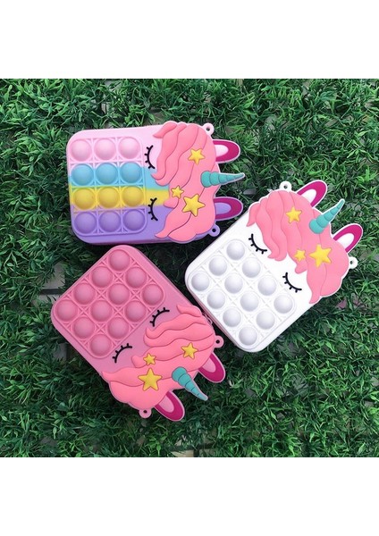 Los-1 Tarzı 13 cm Pop It Fidget Oyuncak Moda Unicorn Silikon Popit Itmek Omuz Çantası Cüzdan Oyuncak Hediye Kız Çanta Anime Kawaii - (Yurt Dışından) indirimleri