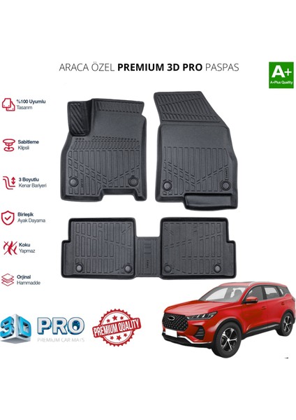Tiggo 7 Pro Araca Özel 3D Paspas 2022 2023 2024 2025