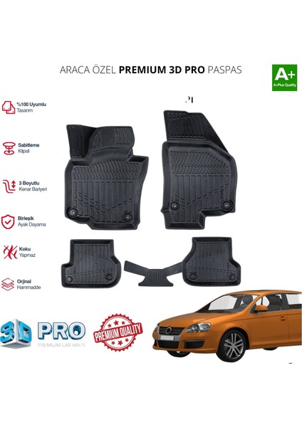 Jetta Araca Özel 3D Paspas 2008 2009 2010