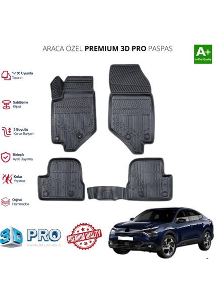 Citroen C4X Elektrikli Araca Özel 3D Paspas 2022 2023 2024 2025