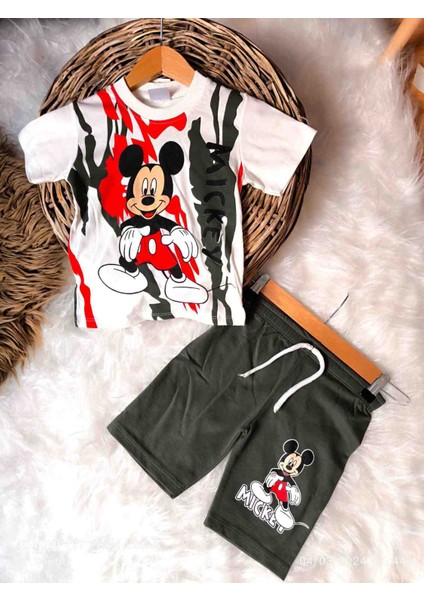 Mickey Mouse Baskılı Pamuk Erkek Çocuk Alt Üst Takim