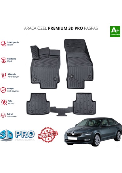 Skoda Octavia Araca Özel 3D Paspas 2013 2014 2015 2016 2017