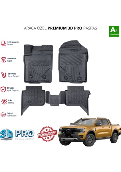 Ford Ranger Araca Özel 3D Paspas Araca Özel 2023 2024 2025