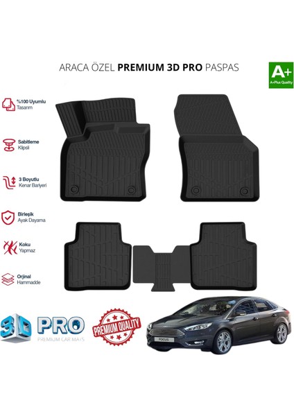 Focus Araca Özel 3D Paspas 2015 2016 2017 2018 2019