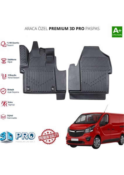 Vivaro Panelvan Araca Özel 3D Paspas 2019 2020 2021 2022 2023 2024