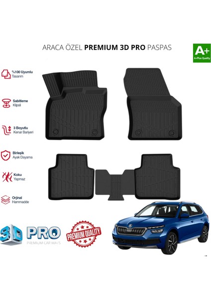 Skoda Kamiq Araca Özel 3D Paspas 2019 2020 2021 2022 2023 2024 2025