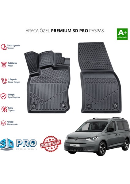 Caddy Panelvan Araca Özel 3D Paspas 2020 2021 2022 2023 2024 2025