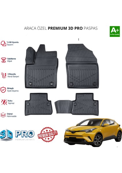 Honda C-Hr Araca Özel 3D Paspas 2016 2017 2018 2019 2020 2021 2022