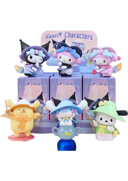6 Adet Sanrio Kör Kutu Kawaii Kuromi Cinnamoroll Benim Melodi Aksiyon Figürü Anime Figürleri Bebekler (Yurt Dışından)