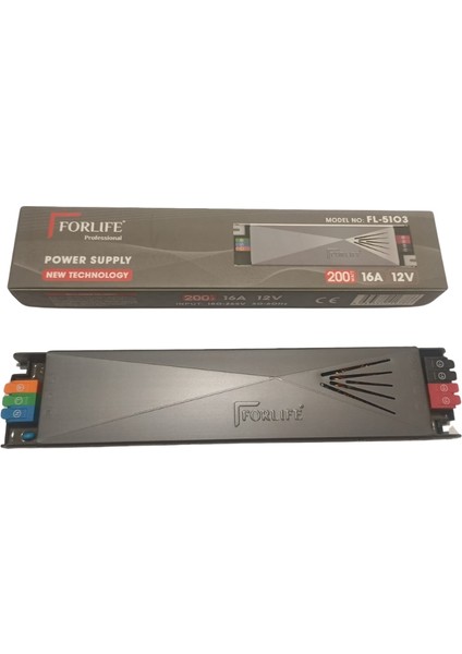 Forlıfe 12V Şerit LED Trafosu 200W 16A - Model No: FL-5103