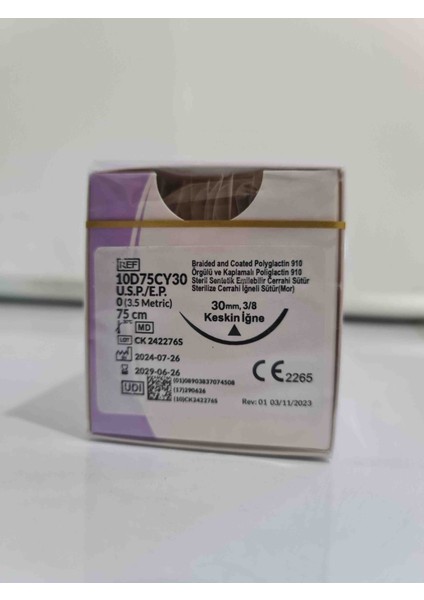 Emilebilir Keskin Cerrahi Iplik 0 (3,5 Metric) 30 mm 3/8 75 cm fiyatları