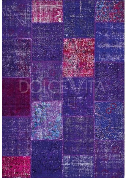 Antik Patchwork Mor El Dokuma Kilim