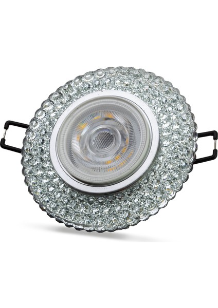 5 Adet Noas YL65 1747 Nilus LED Çerçeveli 4000K Yuvarlak Kristal Cam Spot Kasa